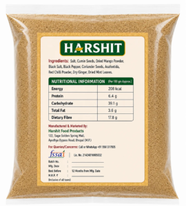 chat masala packet back