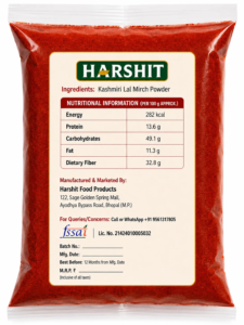 kashmiri lal mirch packet back